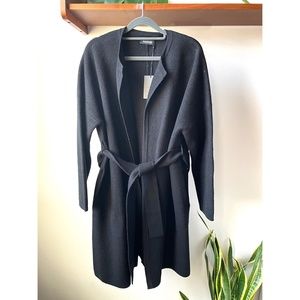 Oversized black cardigan/wrap. 100% Merino Wool. One size fits all.